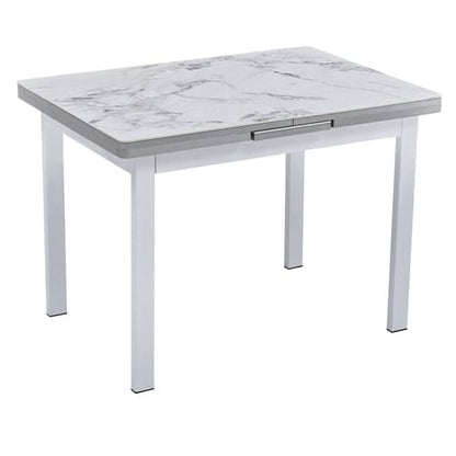 Hervey Extending Sintered Stone Dining Table 150cm In White