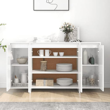 Hestia High Gloss Sideboard With 4 Doors In White