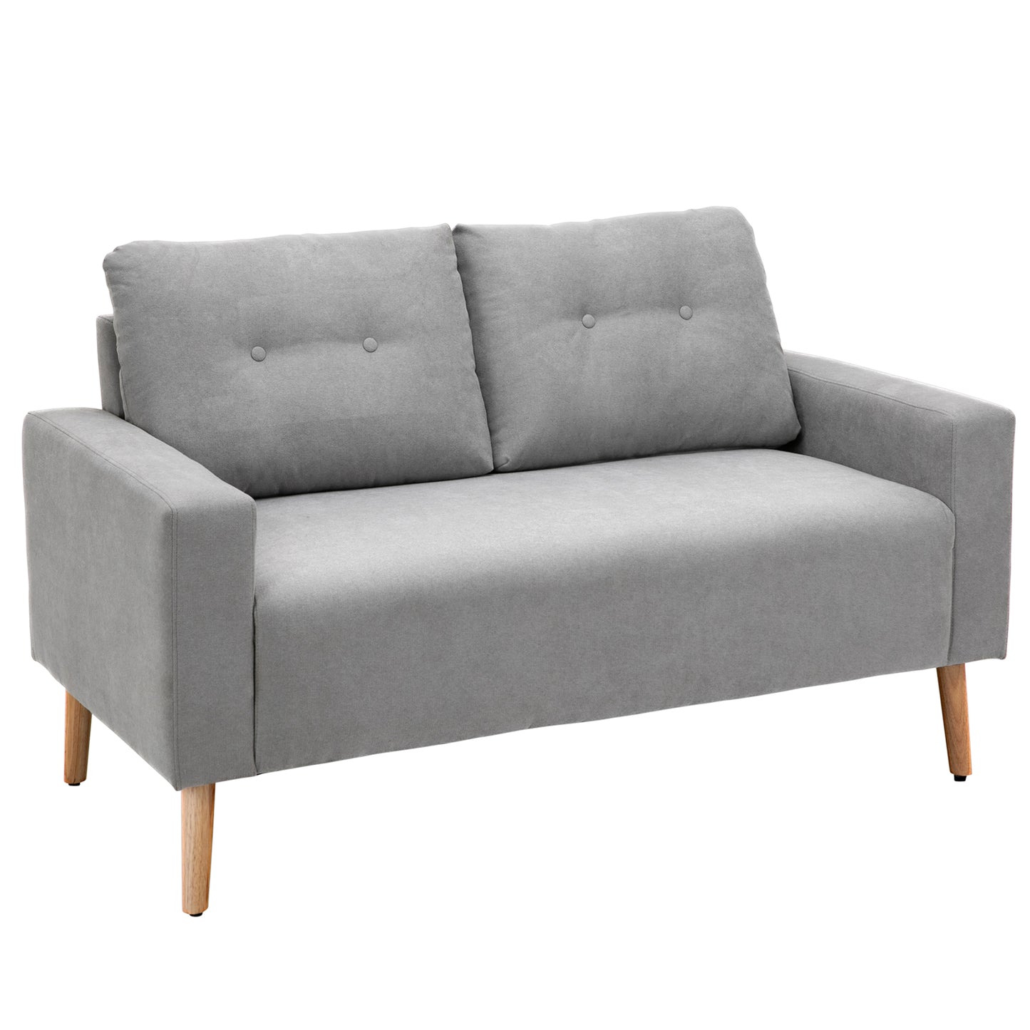 HOMCOM 2 Seater Sofa - Light Grey Fabric