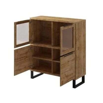 Hobart Wooden Display Cabinet With 2 Doors In Wotan Oak