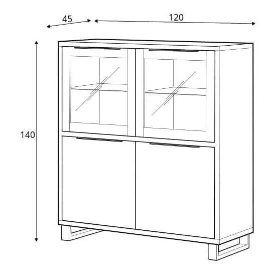 Hobart Wooden Display Cabinet With 2 Doors In Wotan Oak