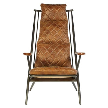 Hoxman Faux Leather Accent Chair In Light Brown