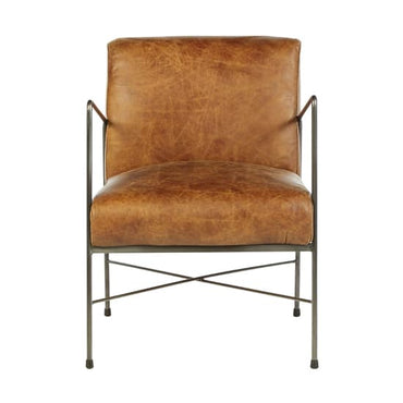 Hoxman Faux Leather Dining Chair In Light Brown