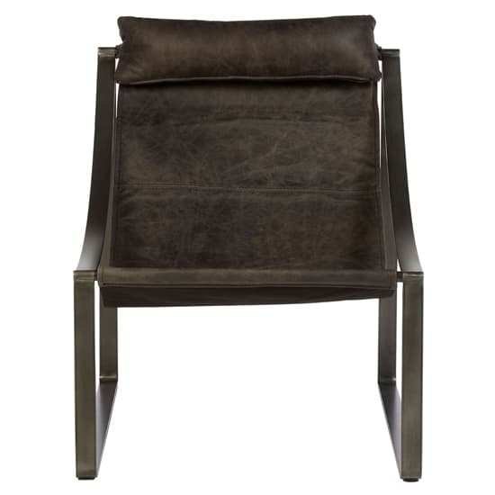 Hoxman Faux Leather Sling Design Accent Chair In Ebony