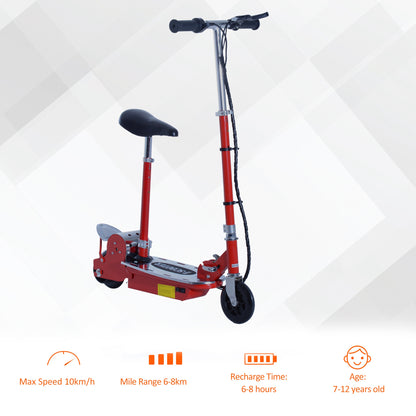 HOMCOM oldable Electric Scooter for Teens Over 7 years old 12V Battery 120W-Red