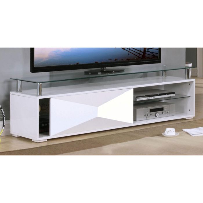 Centralia High Gloss TV Unit - White - Nestium