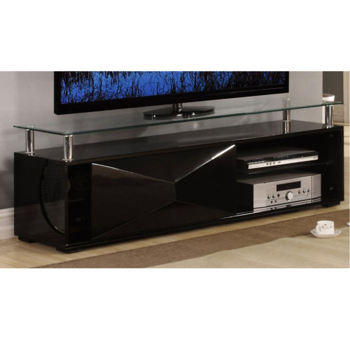 Centralia High Gloss TV Unit - Black - Nestium