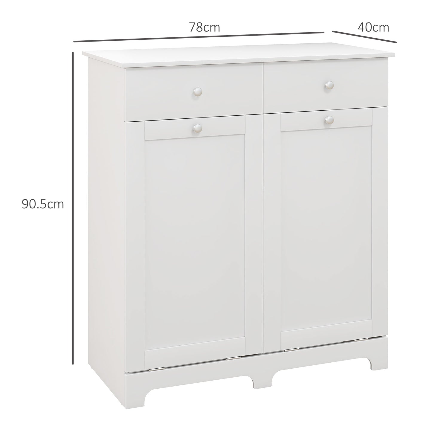 HOMCOM uo Hamper Laundry Storage Cabinet - White