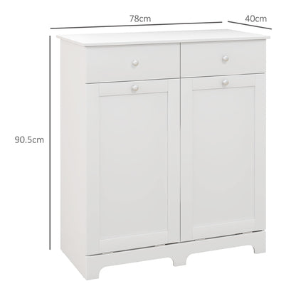 HOMCOM uo Hamper Laundry Storage Cabinet - White