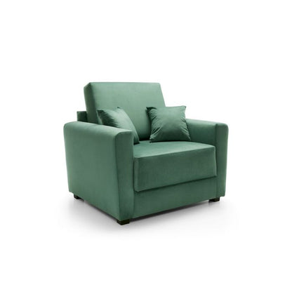 Bristol Velvet Armchair 1 Seater Sofabed - Green Fabric