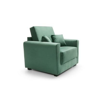 Bristol Velvet Armchair 1 Seater Sofabed - Green Fabric