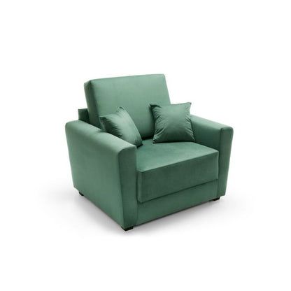 Bristol Velvet Armchair 1 Seater Sofabed - Green Fabric