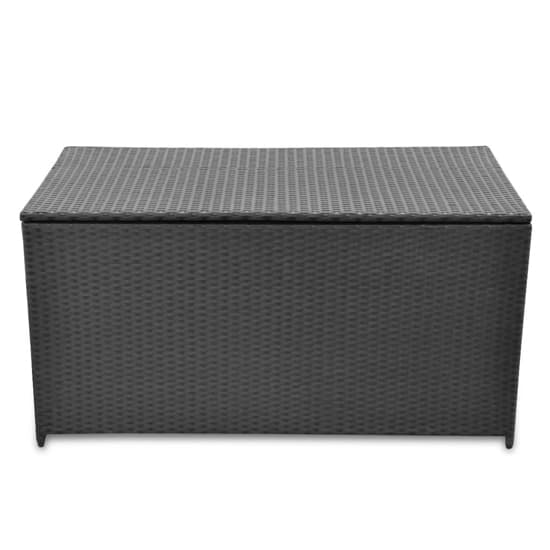 FURCO 120cm Black PE Rattan Outdoor Storage Chest with Gas Lift Mechanism