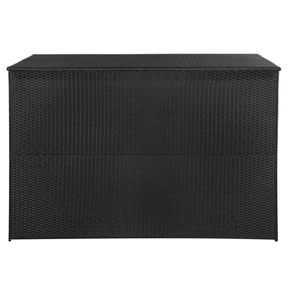 FURCO Black Poly Rattan Garden Storage Chest with Waterproof Liner