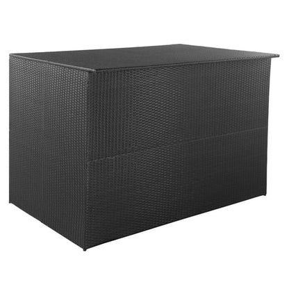 FURCO Black Poly Rattan Garden Storage Chest with Waterproof Liner