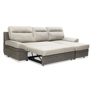 Linen Grey 2 Seater Storage Corner Sofabed - Stylish & Functional Comfort for Your Living Space