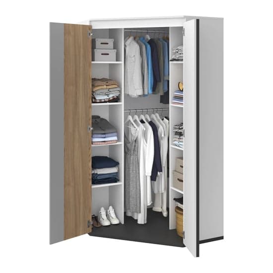 Indio Kids Corner Wardrobe with 2 Doors in Matt White - Stylish & Space-Saving Storage Solution