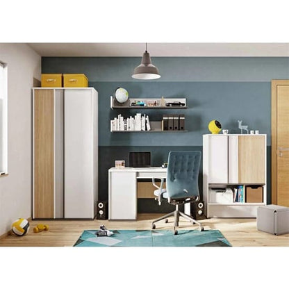 Indio Kids Corner Wardrobe with 2 Doors in Matt White - Stylish & Space-Saving Storage Solution