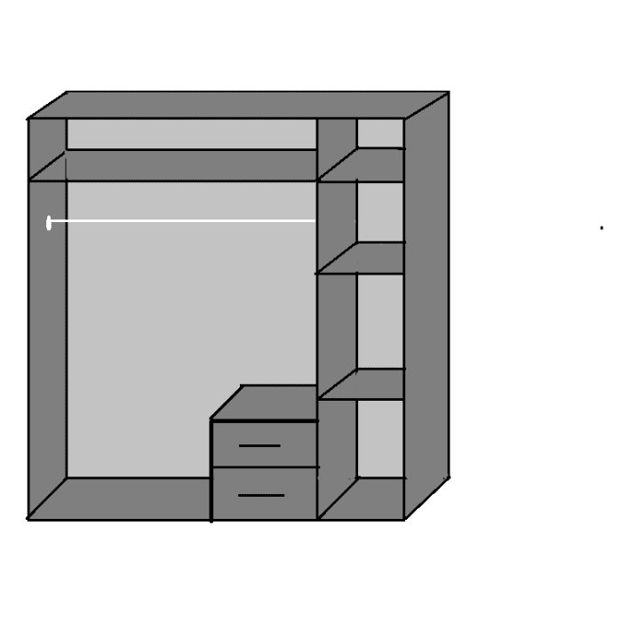 Tiya 2 Door 2 Drawer Mirrored Gloss Wardrobe | White & Black | Bold Contrast