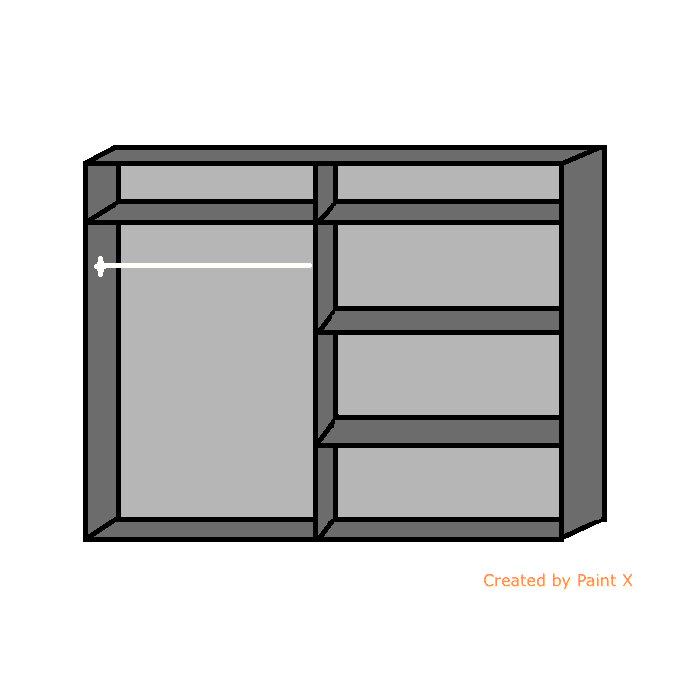 Modern White 4 Door Mirrored Wardrobe with Hanging Rail and Shelves