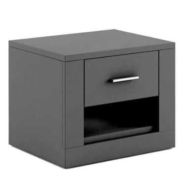 Ionia Wooden Bedside Cabinet With 1 Drawer In Matt Grey