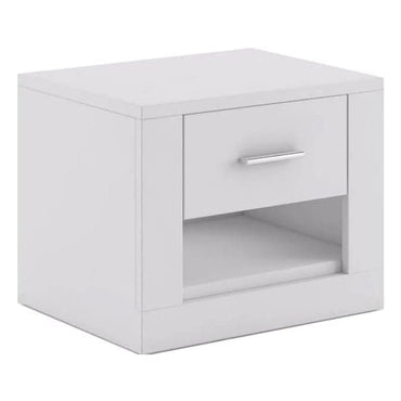 Ionia Wooden Bedside Cabinet With 1 Drawer In Matt White