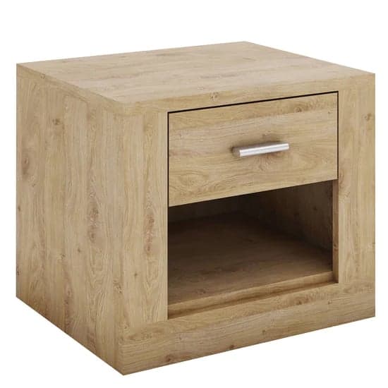 Ionia Wooden Bedside Cabinet With 1 Drawer In Shetland Oak