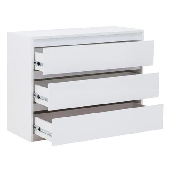 Iowa High Gloss Chest Of 3 Drawers In White