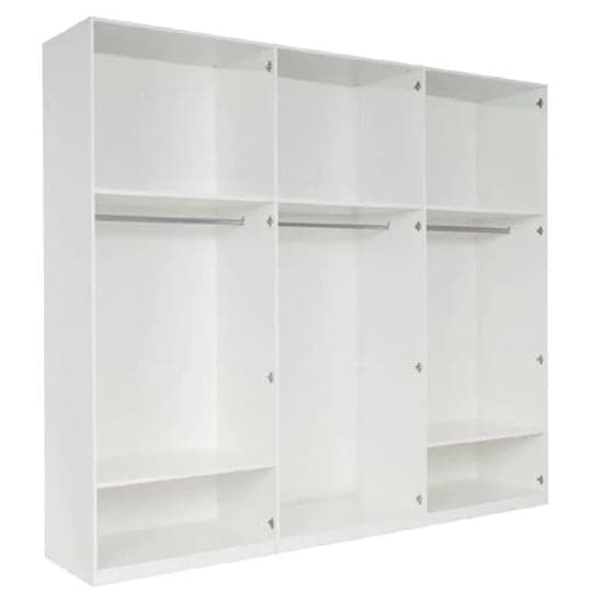 Iowa High Gloss Wardrobe With Hinged 6 Doors In White