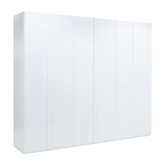 Iowa High Gloss Wardrobe With Hinged 6 Doors In White