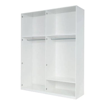 Iowa High Goss Wardrobe With Hinged 4 Doors In White