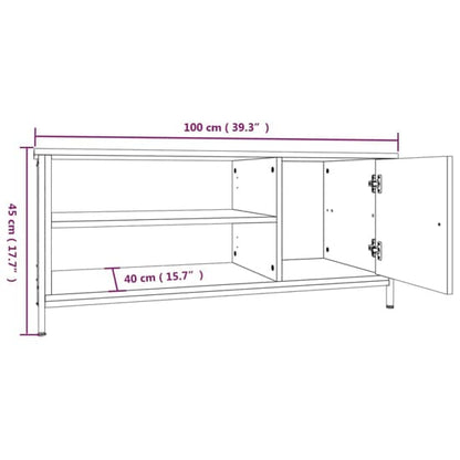 Furco Isabelle Sonoma Oak TV Stand with Storage Door and Shelf for Living Room