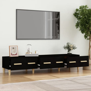 Jacey Wooden TV Unit With 3 Drawers In Black