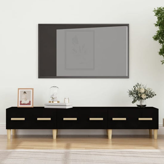 Jacey Wooden TV Unit With 3 Drawers In Black