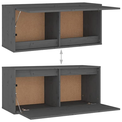 FURCO Grey Solid Pinewood TV Unit with Ample Storage Options