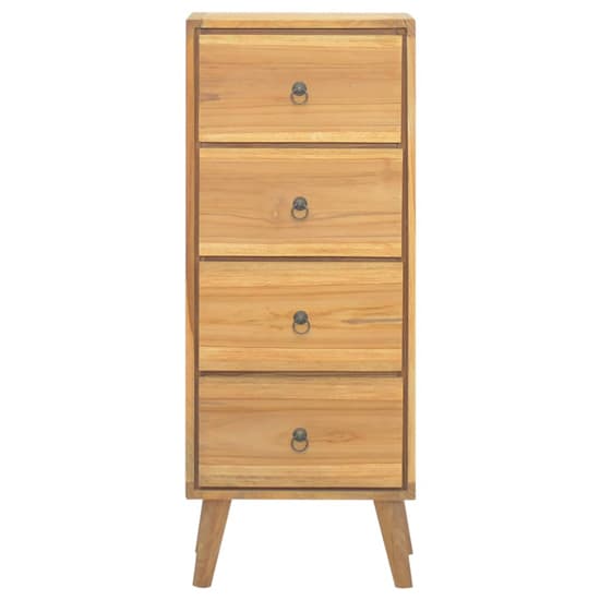 Jacop Solid Teak Wood Chest Of 4 Drawers In Natural