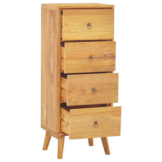 Jacop Solid Teak Wood Chest Of 4 Drawers In Natural