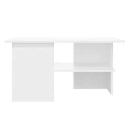 Modern White Wooden Coffee Table with Undershelf for Living Room