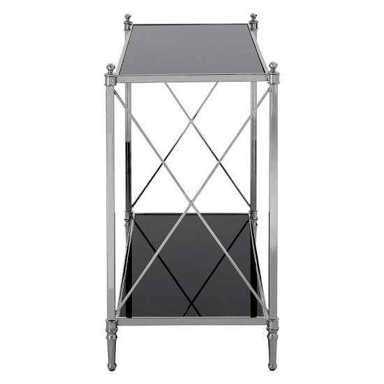 Jefferson Mirrored Console Table In Black And Silver Frame