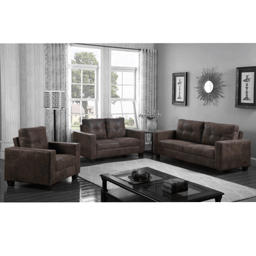 Luxurious Brown Antique Fabric 1-Seater Sofa - Timeless Elegance by Wadrqua