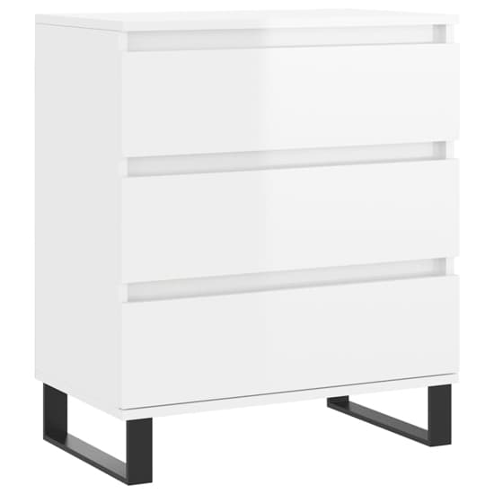 Kacia High Gloss Chest Of 3 Drawers In White