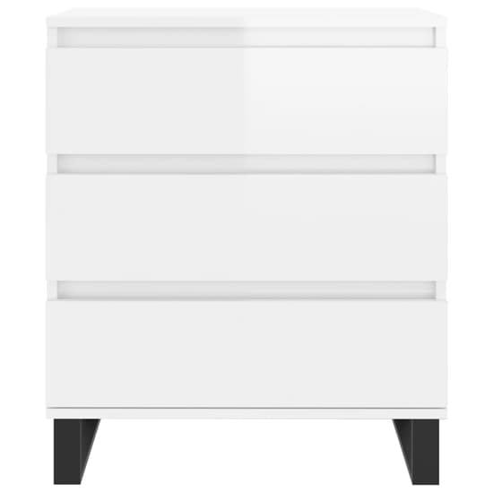 Kacia High Gloss Chest Of 3 Drawers In White