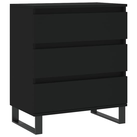 Kacia Wooden Chest Of 3 Drawers In Black