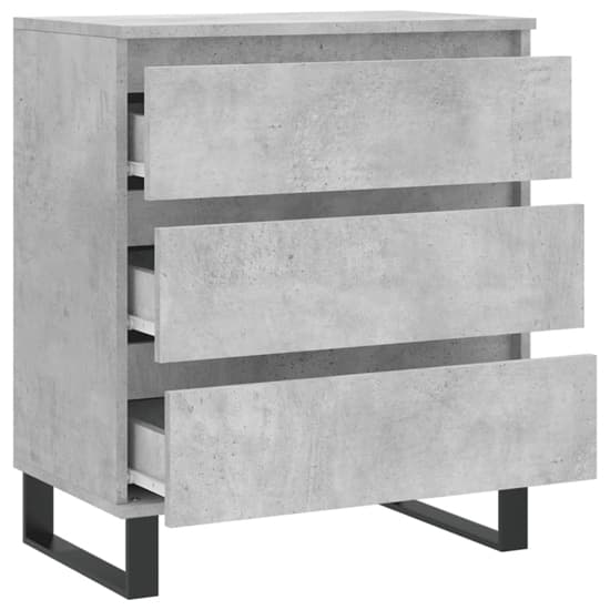 Kacia Wooden Chest Of 3 Drawers In Concrete Effect