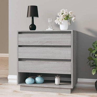 Kaelin Wooden Chest Of 3 Drawers In Grey Sonoma Oak