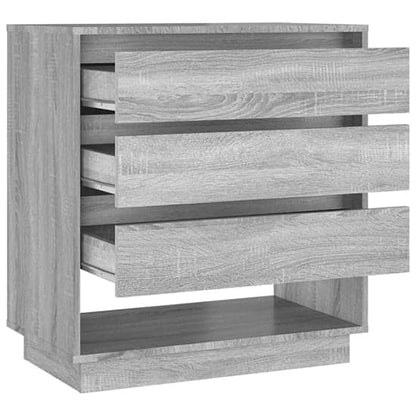 Kaelin Wooden Chest Of 3 Drawers In Grey Sonoma Oak