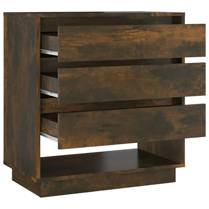 Kaelin Wooden Chest Of 3 Drawers In Smoked Oak