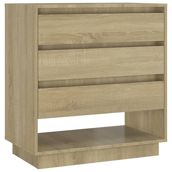 Kaelin Wooden Chest Of 3 Drawers In Sonoma Oak