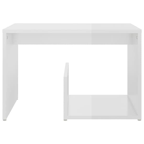 Modern White High Gloss Side Table with Storage Solutions