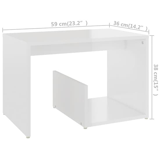 Modern White High Gloss Side Table with Storage Solutions